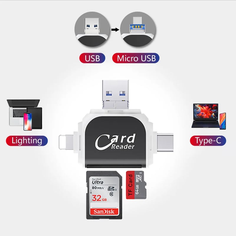 (š„Last Day Promotion - 50% off)Multi-Port 4 in1 Universal SD TF Card Reader