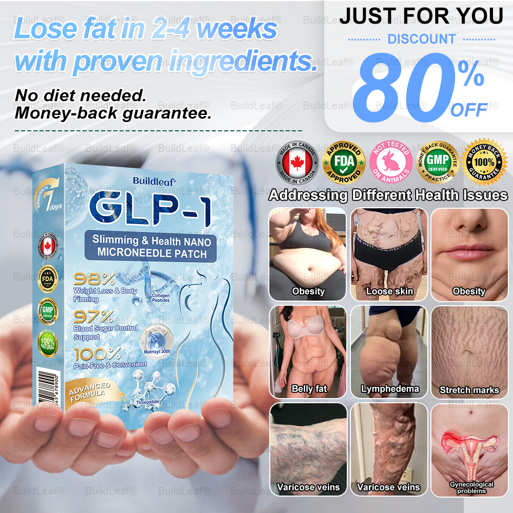 🏥Official Store | BuildLeaf® GLP-1 Nano-Microneedle Patch with Collagen & Matrixyl 3000 丨Obesity,Cardiovascular Diseas, Diabetes, Sleep Apnea, Joint Problems and More