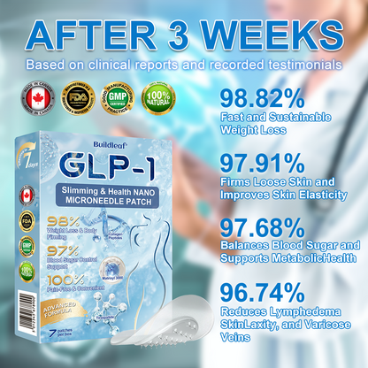 Clinically Proven| Official Store | Buildleaf® Tirzepatide Slimming & Health Nano Microneedle Patch with Collagen & Matrixyl 3000丨Targets Obesity, Loose Skin, High Blood Pressure, Diabetes, Fatty Liver, Joint Pain, Brain Fog, Low Energy and More